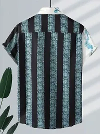 Men Floral Goa Printed Lycra Slim Fit Cut Away Collar Casual Shirt-thumb1