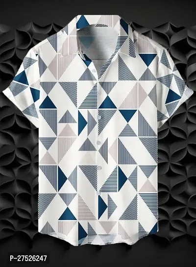 LAMBOO Men Premium Printed Goa Print Lycra Slim Fit Printed Cut Away Collar Casual Shirt-thumb0