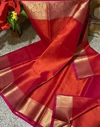 Classic Organza Saree with Blouse piece for women-thumb1
