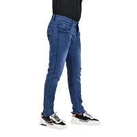 Blue Denim Mid Rise Jeans For Men-thumb3