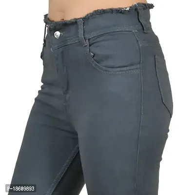 Classic Denim Lycra Solid Jeans for Women-thumb4