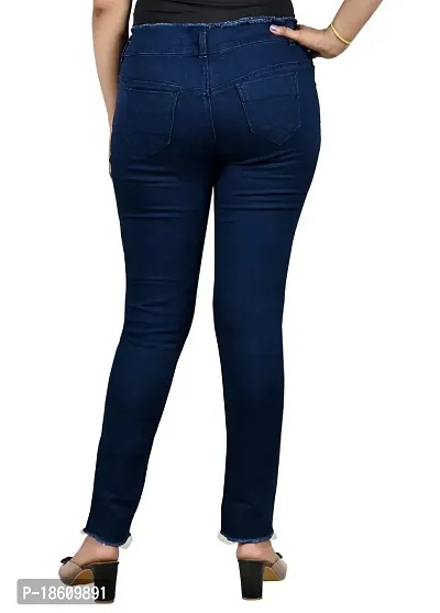Classic Denim Lycra Solid Jeans for Women-thumb2