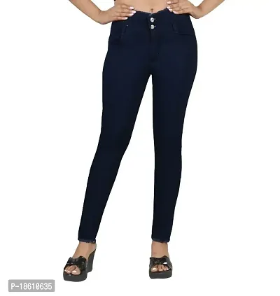 Classic Denim Lycra Solid Jeans for Women-thumb0