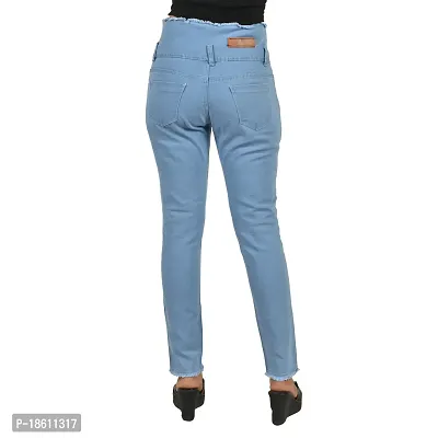 Classic Denim Lycra Solid Jeans for Women-thumb2