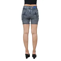 Classic Denim Solid Shorts for Women-thumb2