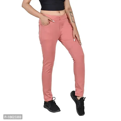Classic Cotton Blend Solid Trousers for Women-thumb5