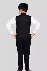 SAURABHANCHAL Boys Stylish Angrakha designer Suit 3 Piece includes Waistcoat, Shirt, Trouser, Tie, Broach | Party wear | Dress for kids | Kids wear | Boys wear | Blazer suit | Suit for boys | 3-Piece-thumb1