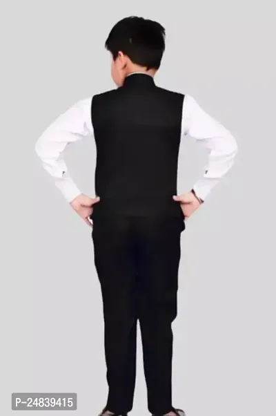 SAURABHANCHAL Boys Stylish Angrakha designer Suit 3 Piece includes Waistcoat, Shirt, Trouser, Tie, Broach | Party wear | Dress for kids | Kids wear | Boys wear | Blazer suit | Suit for boys | 3-Piece-thumb2
