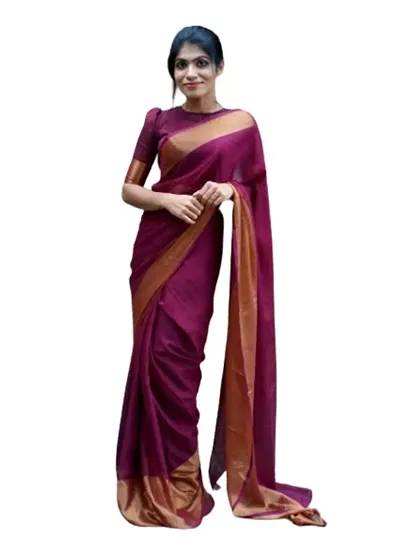 Radhe Collection Woman's Solid Erod Silk Light Weight Casual Wear Saree With Unstiched Blouse Piece (H_K_G_456)