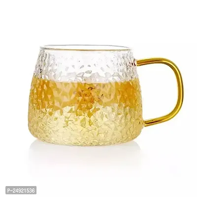 MUAC 440 ml Tea Cup for Drinking Lemon Tea, Green Tea, Coffee, Milk (Color:- Transparent) (2cup)-thumb0