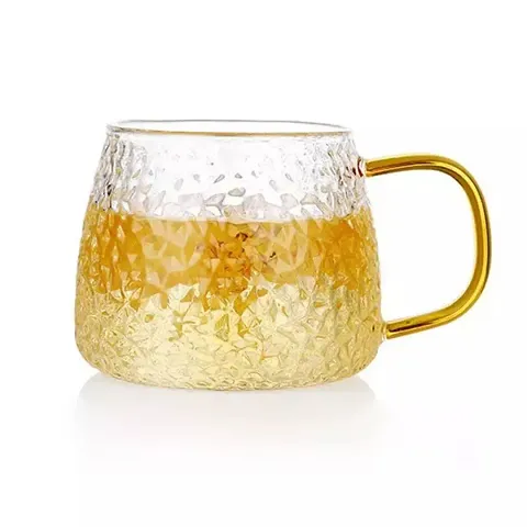 MUAC 440 ml Tea Cup for Drinking Lemon Tea, Green Tea, Coffee, Milk (Color:- Transparent) (2cup)