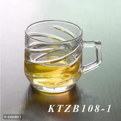 MUAC Tea and Coffee Cup Glass Mug, Used for Green Tea, Lemon Tea Cup (205 ml) (Set of 6)-thumb2