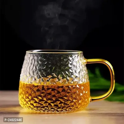 MUAC Glass Tea Coffee Cappuccino Soup Bowl Jumbo Glass Cup Multipurpose Mug with Handle 440ml-thumb0