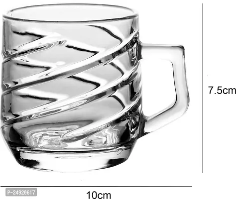 MUAC Tea and Coffee Cup Glass Mug, Used for Green Tea, Lemon Tea Cup (205 ml) (Set of 6)-thumb5