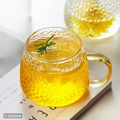 MUAC Glass Tea Coffee Cappuccino Soup Bowl Jumbo Glass Cup Multipurpose Mug with Handle 440ml-thumb2