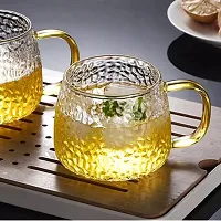 MUAC 440 ml Tea Cup for Drinking Lemon Tea, Green Tea, Coffee, Milk (Color:- Transparent) (2cup)-thumb1