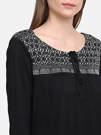 RUTE Women's Viscose 3/4Th Sleeve Printed Top with Plus Size (2XS to 10XL) Black-thumb3