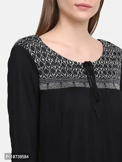 RUTE Women's Viscose 3/4Th Sleeve Printed Top with Plus Size (2XS to 10XL) Black-thumb4