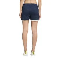 Rute Women Denim Blue Slim Fit Solid Smart Shorts-thumb4