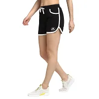 Rute Women Black Slim Fit Solid Smart Shorts-thumb1