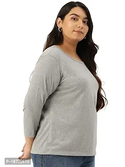 RUTE Women's Solid Regular Three-Quarter Sleeves T-Shirt-thumb3