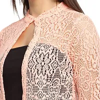 Rute Women Pink Cotton Open Front Shrug-thumb4