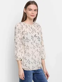 RUTE Women's Beige Viscose Raglan Floral Top with Plus Size (2XS to 10XL)-thumb1