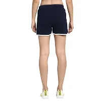 Rute Women Blue Slim Fit Solid Smart Shorts-thumb4