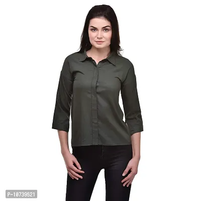 RUTE Women's Cotton Shirt(Dark Grey)_XL-thumb2
