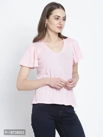 RUTE Women Beige Solid Cotton Top(Top-2359)-thumb6