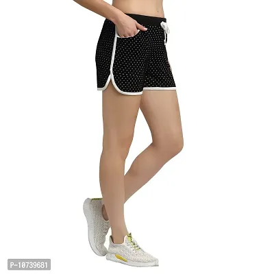 Rute Women Black Slim Fit Solid Smart Casual Shorts-thumb2