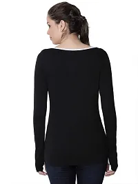 RUTE Women's Cotton Black Long Sleeves T-Shirt w/Plus Size-thumb3