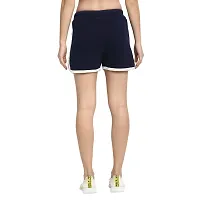 Rute Women Blue Cotton Slim Fit Smart Shorts-thumb3