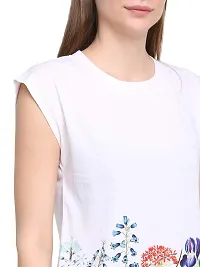 RUTE Cotton Jersey Half Sleeves Floral T-Shirts for Women White-thumb3