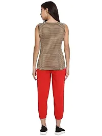 RUTE Brown T-Shirt Sleeveless for Women-thumb2