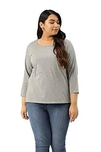 RUTE Women's Solid Regular Three-Quarter Sleeves T-Shirt-thumb4