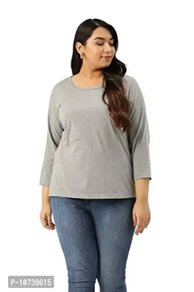 RUTE Women's Solid Regular Three-Quarter Sleeves T-Shirt-thumb6