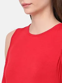 RUTE Women's Viscose Off Shoulder Solid Top with Plus Size (2XS to 10XL) Red-thumb3