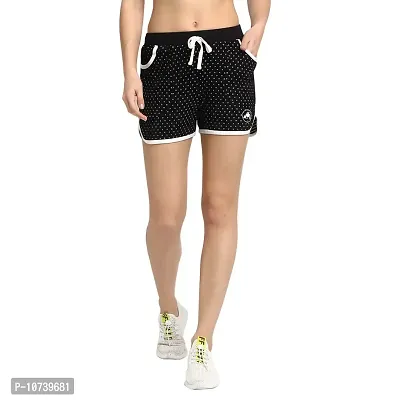 Rute Women Black Slim Fit Solid Smart Casual Shorts-thumb0