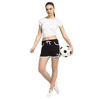 Rute Women Black Slim Fit Solid Smart Shorts-thumb4