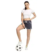 Rute Women Denim LBlue Slim Fit Solid Smart Shorts-thumb1