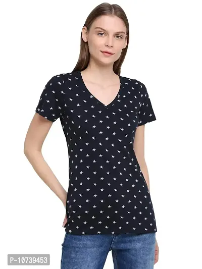 RUTE Cotton Jersey Half Sleeves Printed T-Shirts for Women