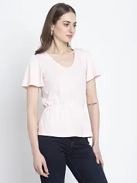 RUTE Women Beige Cotton T-Shirt(TEE-2363)-thumb4