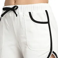 Rute Women White Slim Fit Cotton Solid Smart Shorts-thumb3