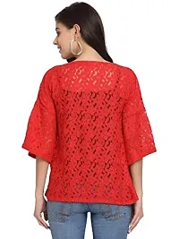 Rute Red Shrug Short Sleeves for Women-thumb2