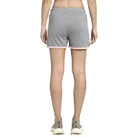 Rute Women Light Grey Slim Fit Solid Smart Shorts-thumb4