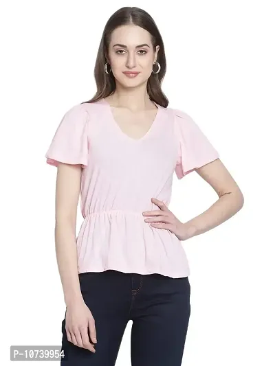 RUTE Women Beige Solid Cotton Top(Top-2359)