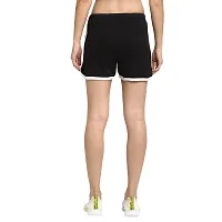 Rute Women Black Slim Fit Solid Smart Shorts-thumb3