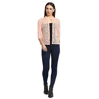 Rute Women Pink Cotton Open Front Shrug-thumb1