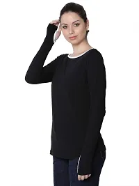 RUTE Women's Cotton Black Long Sleeves T-Shirt w/Plus Size-thumb1